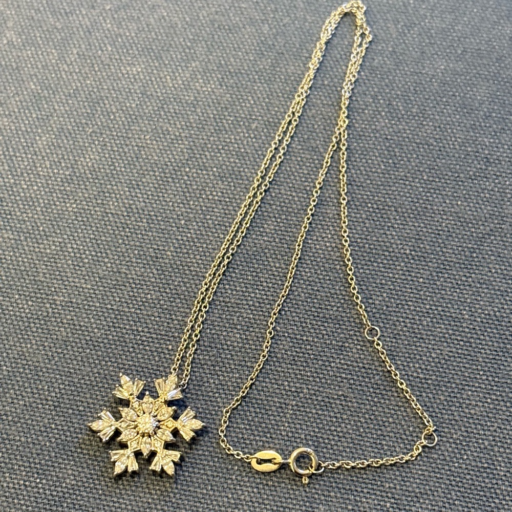 Sterling Silver Snowflake Necklace - Picture 2 of 5